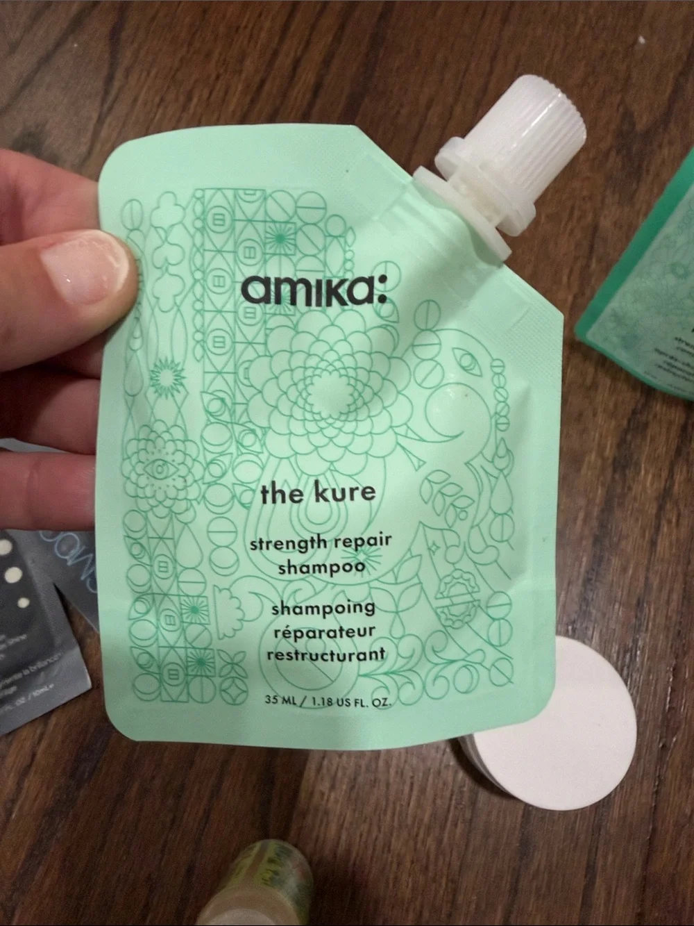 Hair treatment-Amika Strength Repair Shampoo/Conditioner, beach wave spray, Ouai